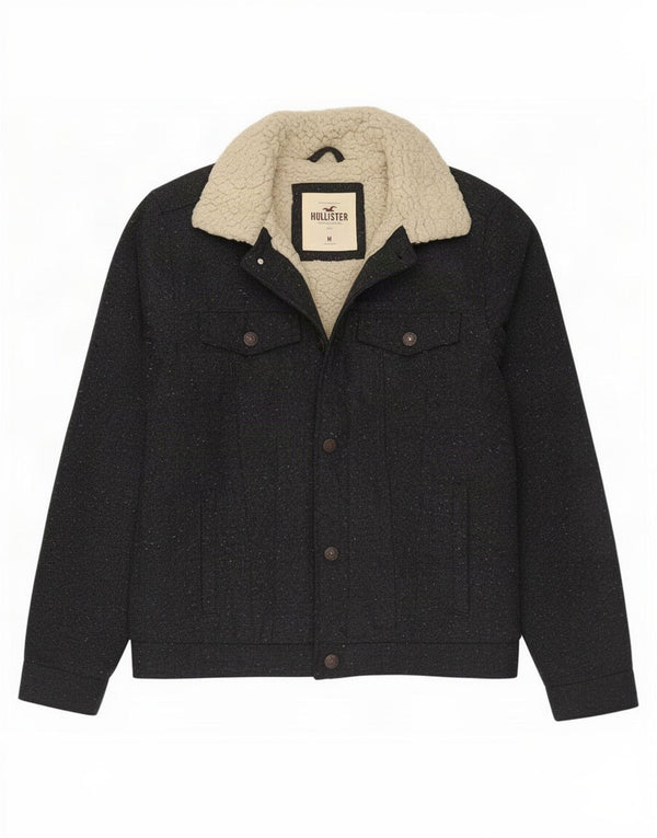 Hollister Herre Sherpa Jacket UK 38 Medium Grey Polyester