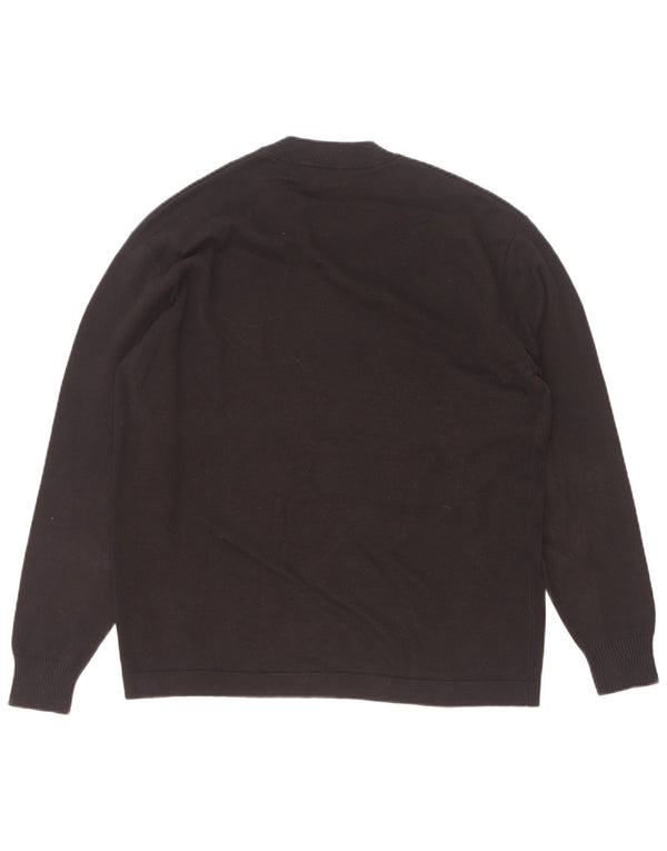 Zara Mens Crew Neck Jumper Sweater Small Black Cotton