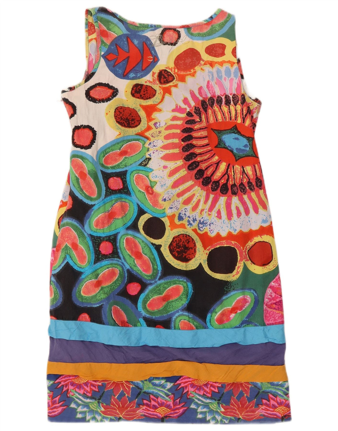 Desigual Womens Graphic Shift Dress EU 40 Medium Multicolored Floral