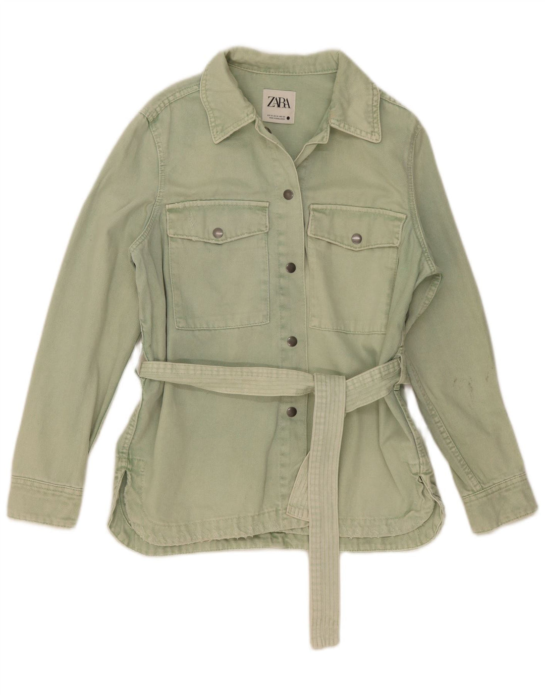Zara Dame Oversized denimjakke UK 6 XS Grøn