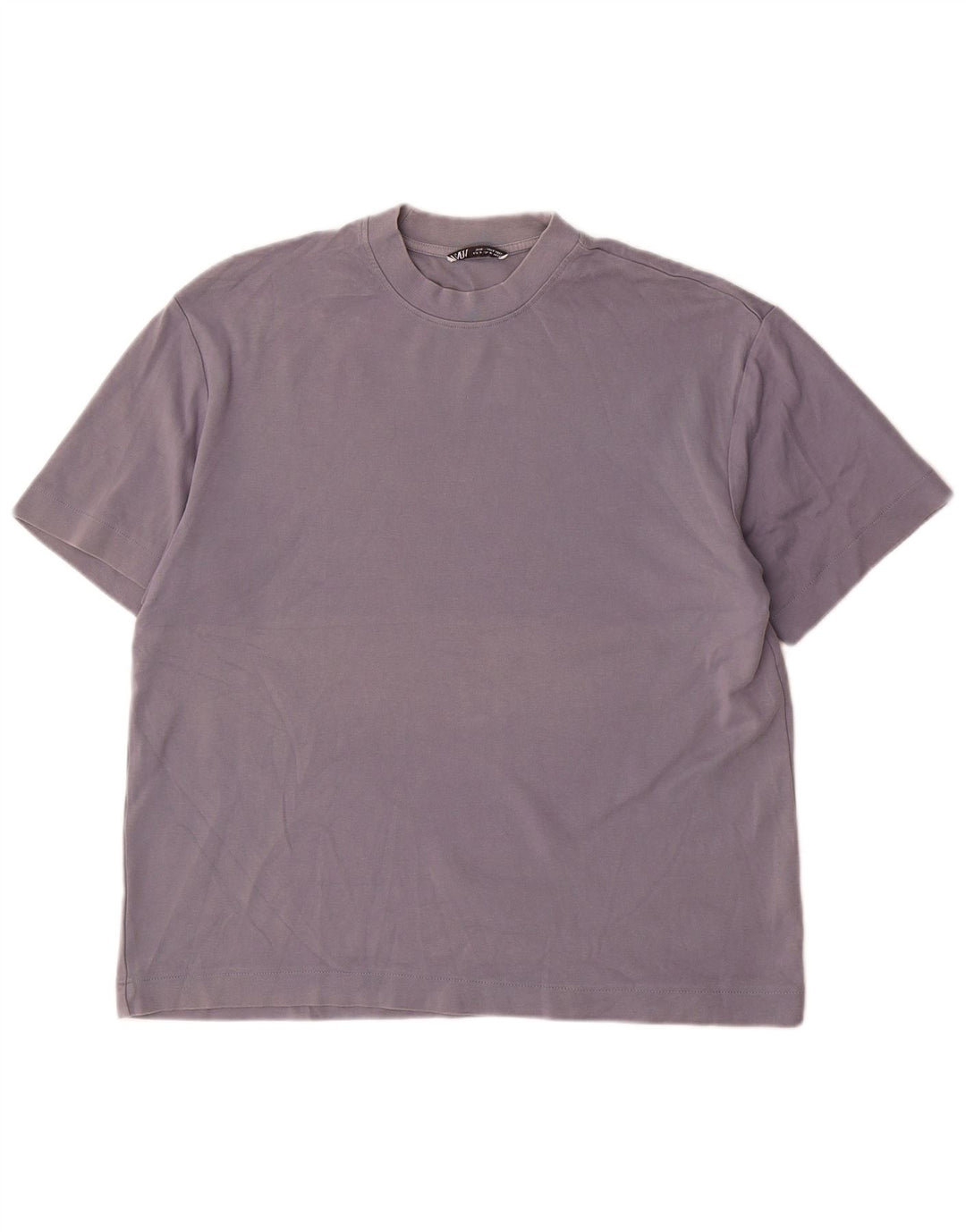 Zara Herre T-Shirt Top Medium Blå Bomuld