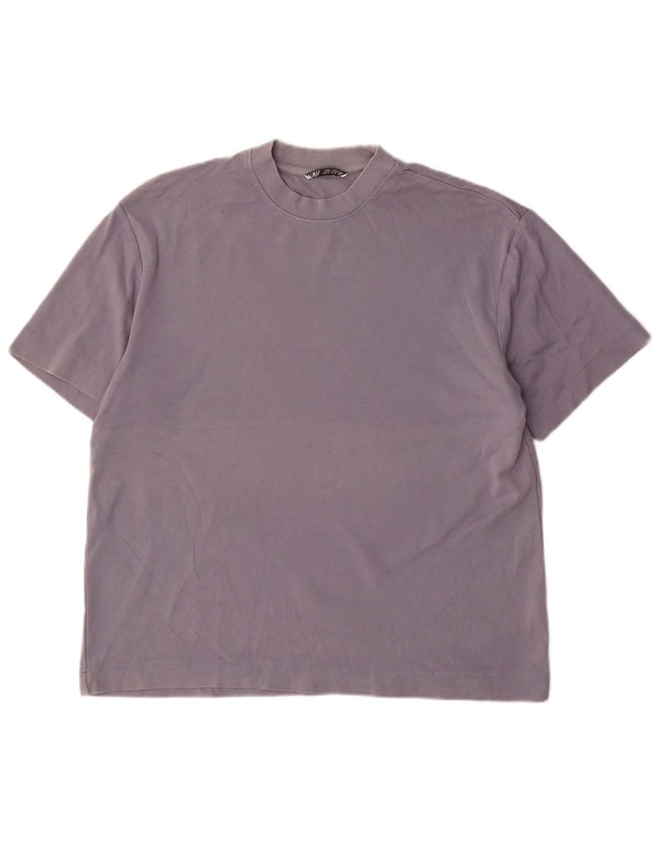 Zara Herre T-Shirt Top Medium Blå Bomuld