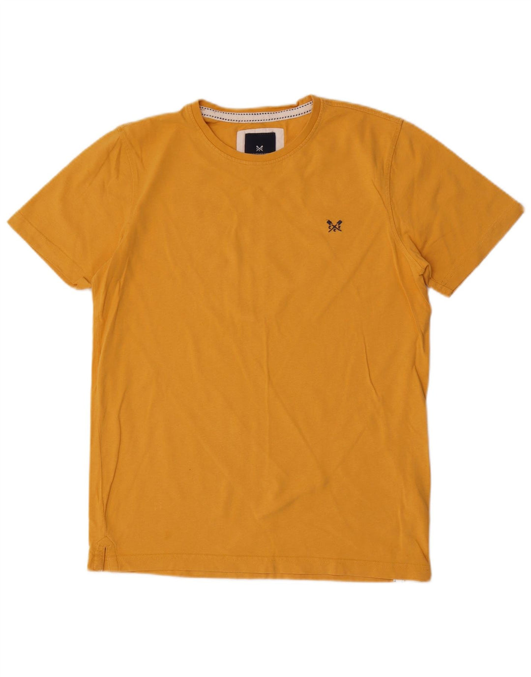 CREW CLOTHING Herre T-Shirt Top Medium Gul Bomuld