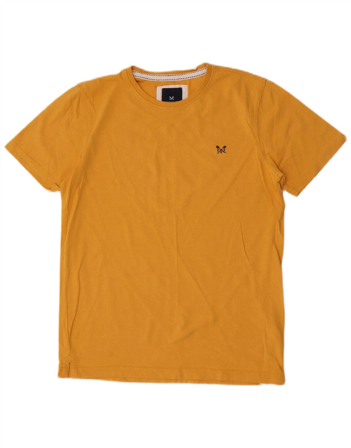 CREW CLOTHING Herre T-Shirt Top Medium Gul Bomuld