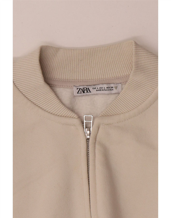 Zara Womens Oversized træningsdragt Topjakke UK 16 Large Beige
