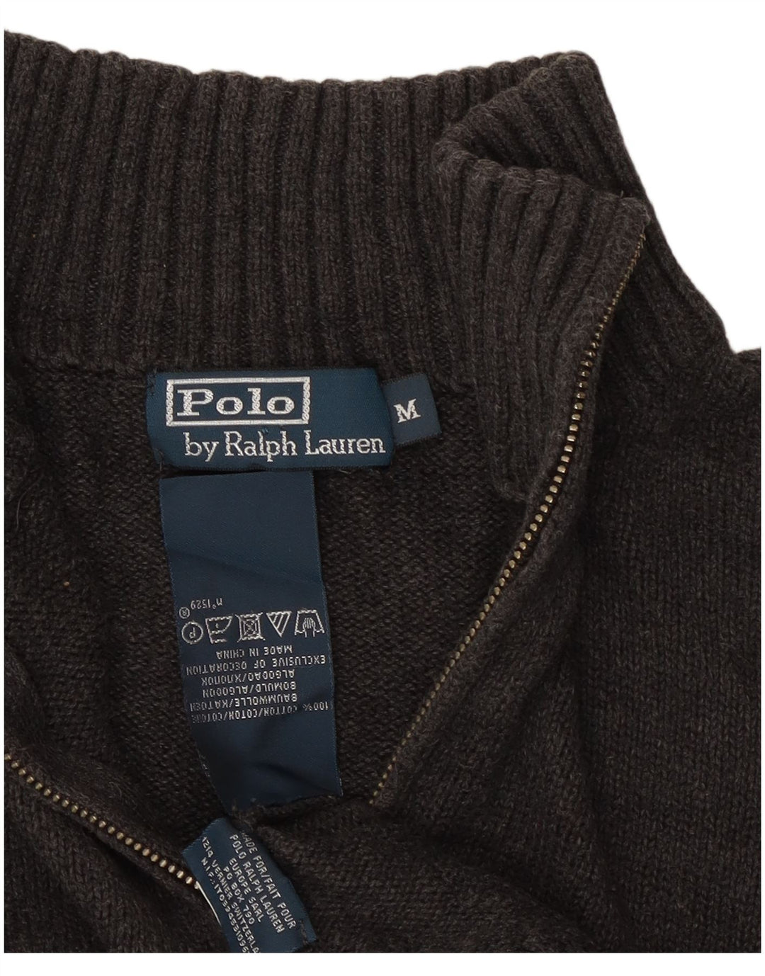 Polo Ralph Lauren Herre trøje med lynlåshals mellem grå bomuld