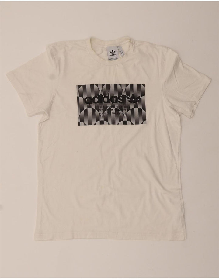 ADIDAS Mens Graphic T-Shirt Top Large White Cotton Vintage Adidas and Second-Hand Adidas from Messina Hembry 