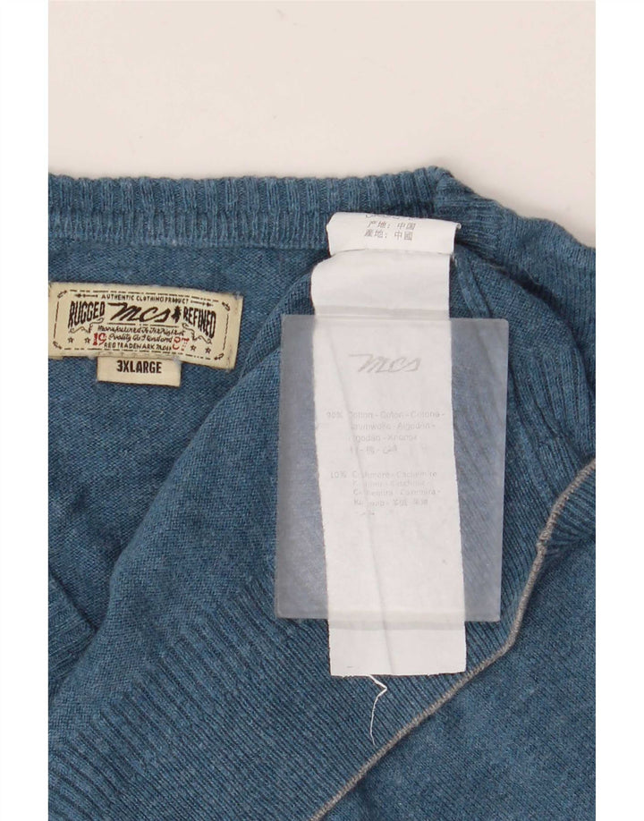 Marlboro Classics Herre V-hals sweater 3XL Blå Bomuld