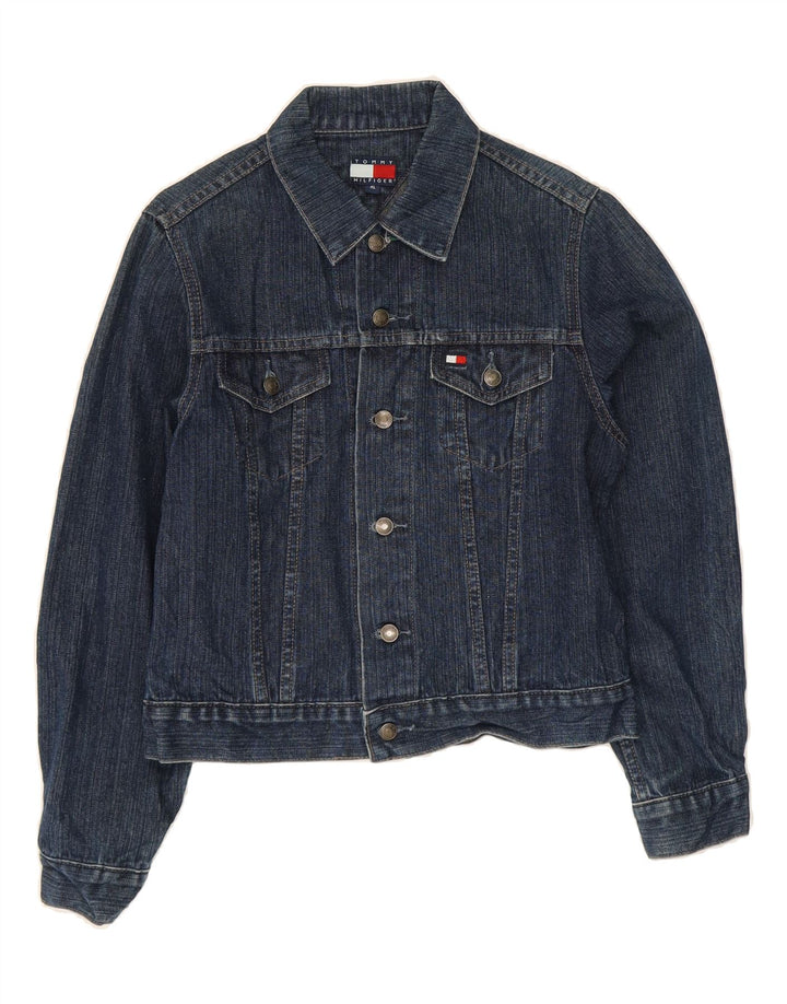 TOMMY HILFIGER Boys Denim Jacket 9-10 Years XL Blue Vintage Tommy Hilfiger and Second-Hand Tommy Hilfiger from Messina Hembry 