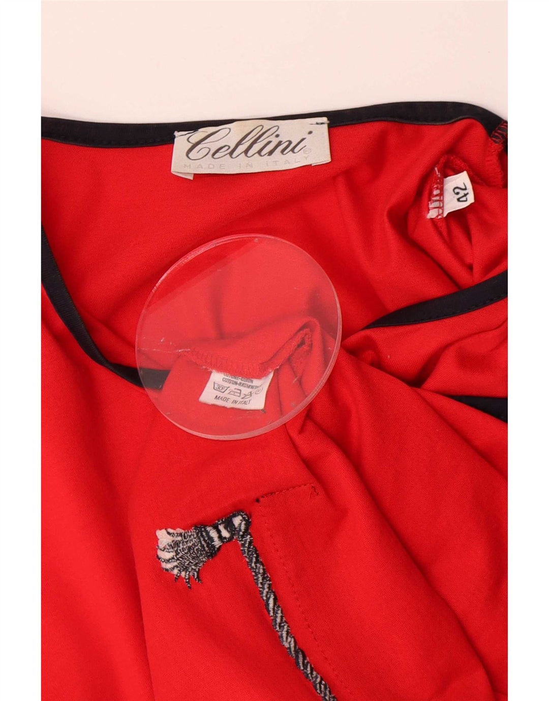 Cellini Kortærmet skjortebluse til kvinder IT 42 Medium Rød Colourblock
