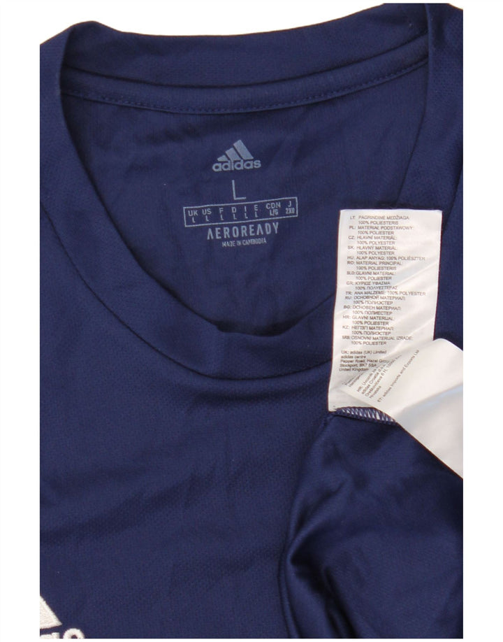 Adidas Herre Aeroready T-Shirt Top Stor Marineblå Polyester