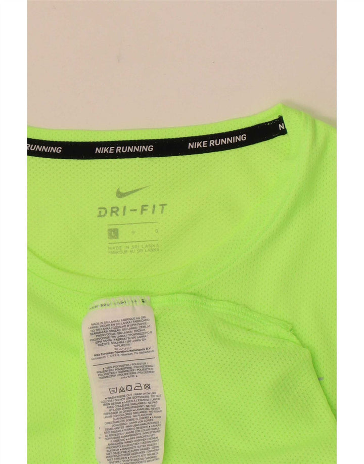 Nike Herre Dri Fit Running T-Shirt Top Stor Grøn Polyester