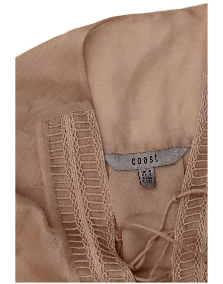 Coast Dame Langærmet Bluse Top UK 8 Small Pink Polyester