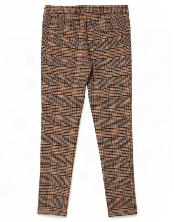 Zara Slim Fit Chinobukser til kvinder Medium W28 L27 Grå Plaid Viscose
