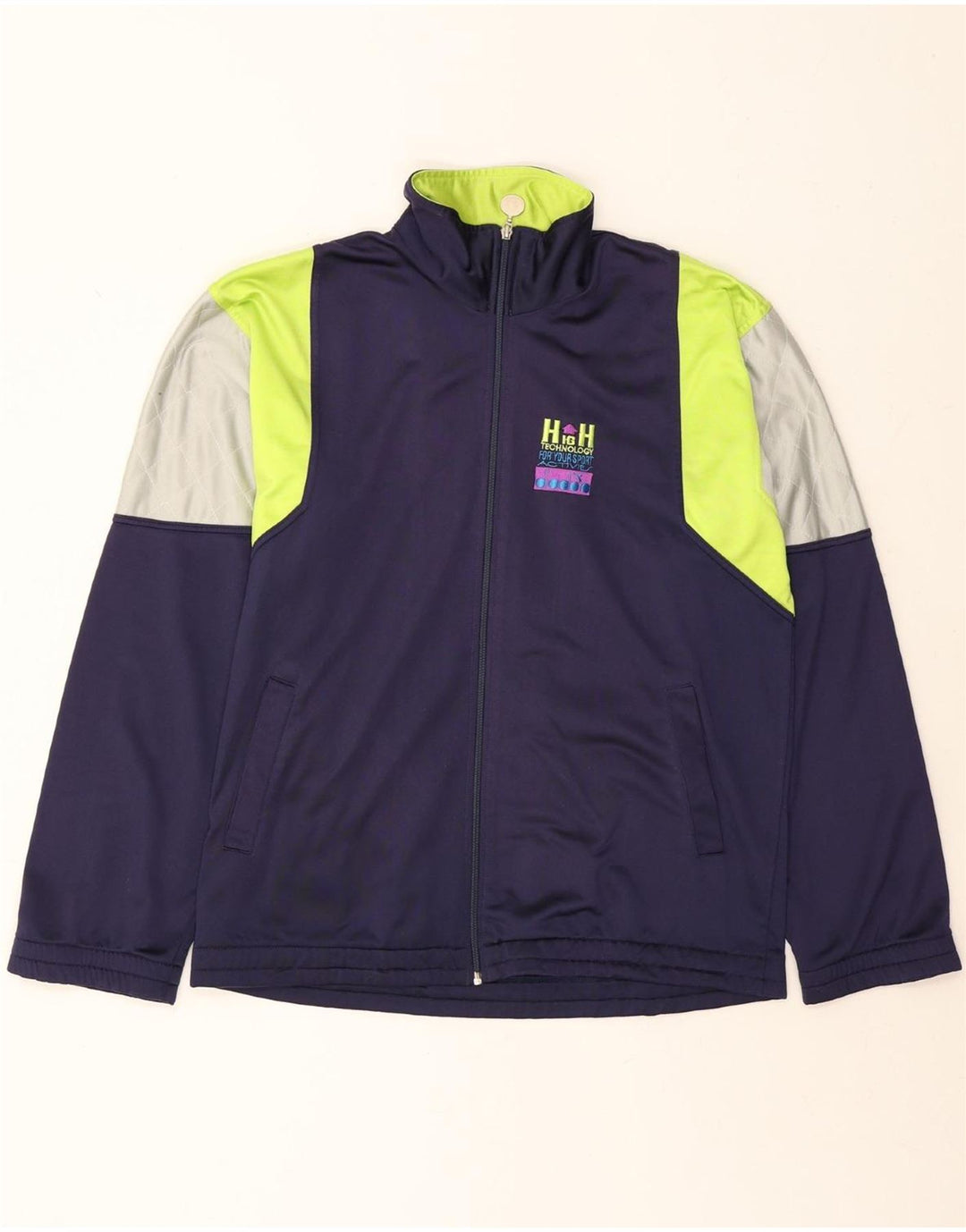 DIADORA Mens Full Tracksuit UK 42 Large  Navy Blue Colourblock Polyester Vintage Diadora and Second-Hand Diadora from Messina Hembry 
