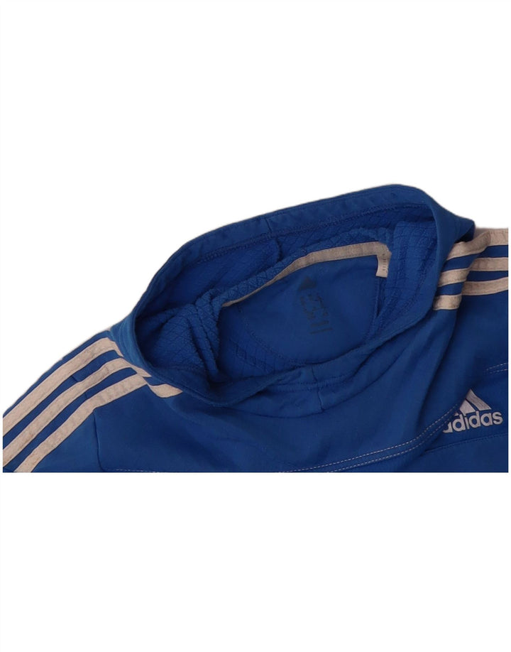 ADIDAS Mens Hoodie Jumper Large Blue Polyester