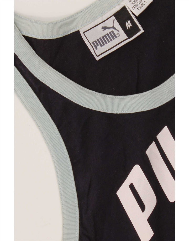 Puma Dame Grafisk Vest Top UK 12 Medium Navy Blue