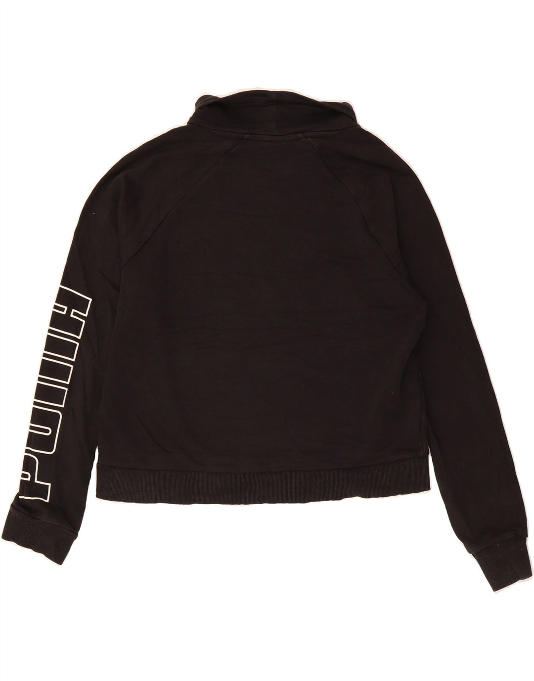 PUMA Womens Graphic Roll Neck Sweatshirt Jumper UK 14 Medium Black Vintage Puma and Second-Hand Puma from Messina Hembry 