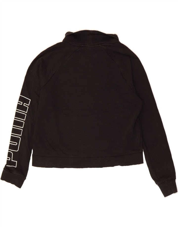 PUMA Womens Graphic Roll Neck Sweatshirt Jumper UK 14 Medium Black Vintage Puma and Second-Hand Puma from Messina Hembry 