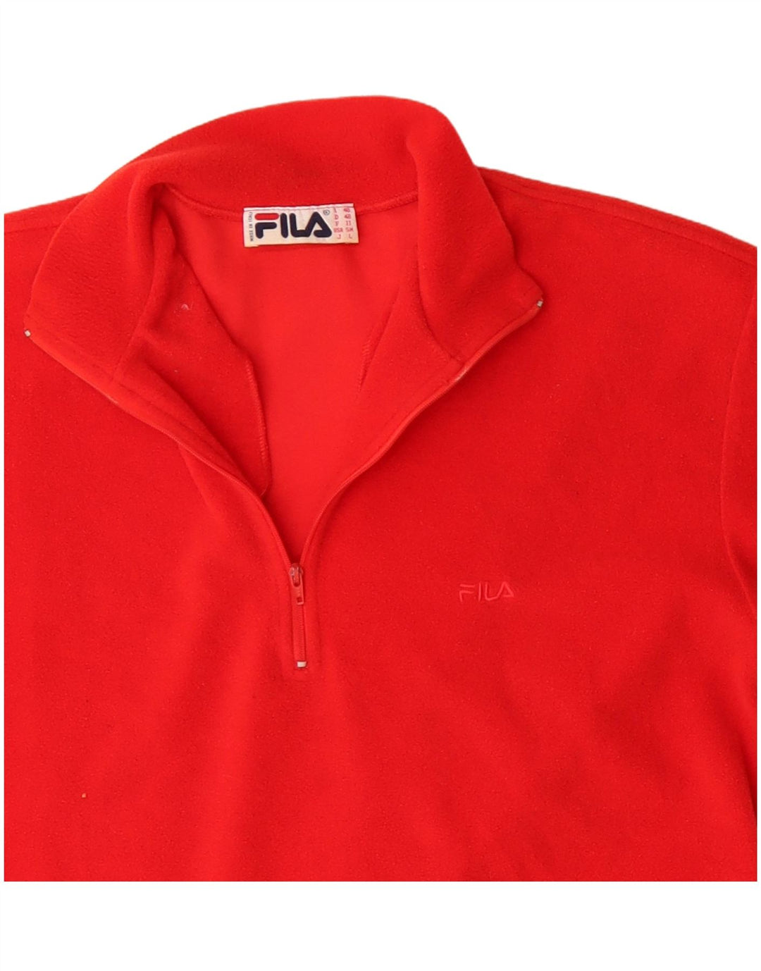 Fila Herre lynlås hals Fleece Jumper IT 48 Medium Rød Polyester