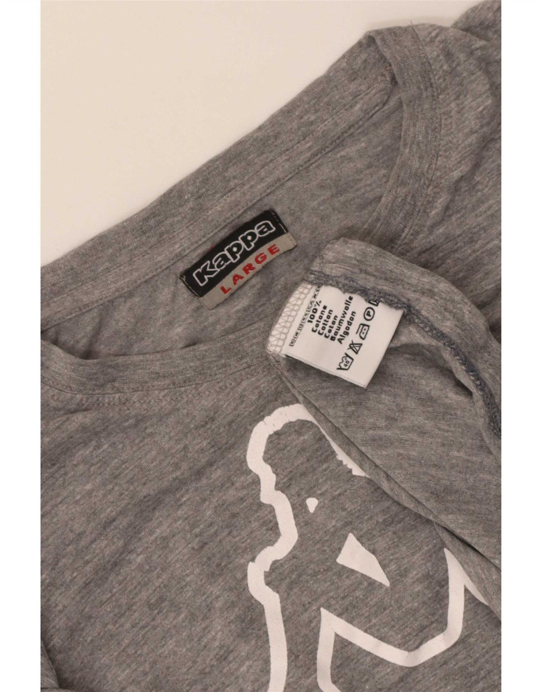 Kappa Herre grafisk T-shirt Top Stor grå flækket bomuld