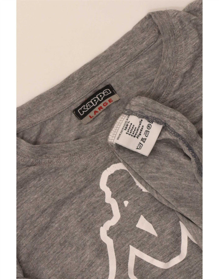 Kappa Herre grafisk T-shirt Top Stor grå flækket bomuld