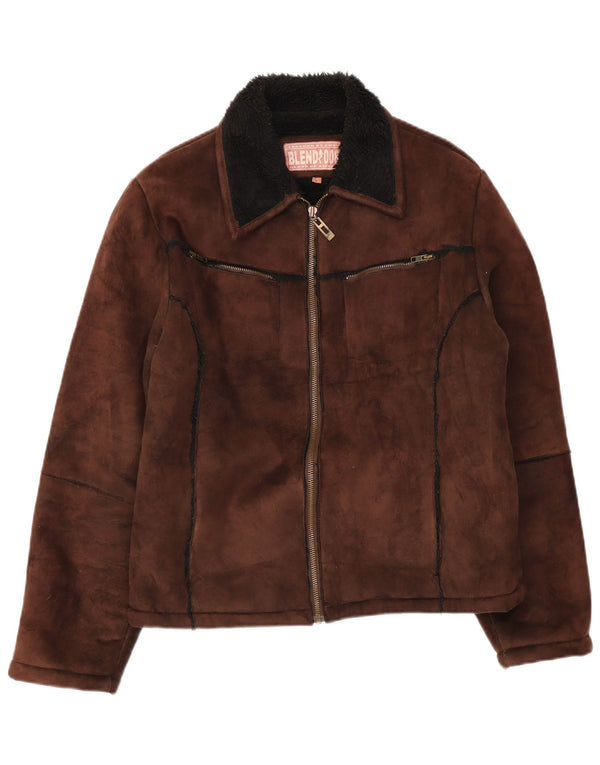 Blend Of America Herre Sherpa Jacket UK 40 Large Brown Polyester