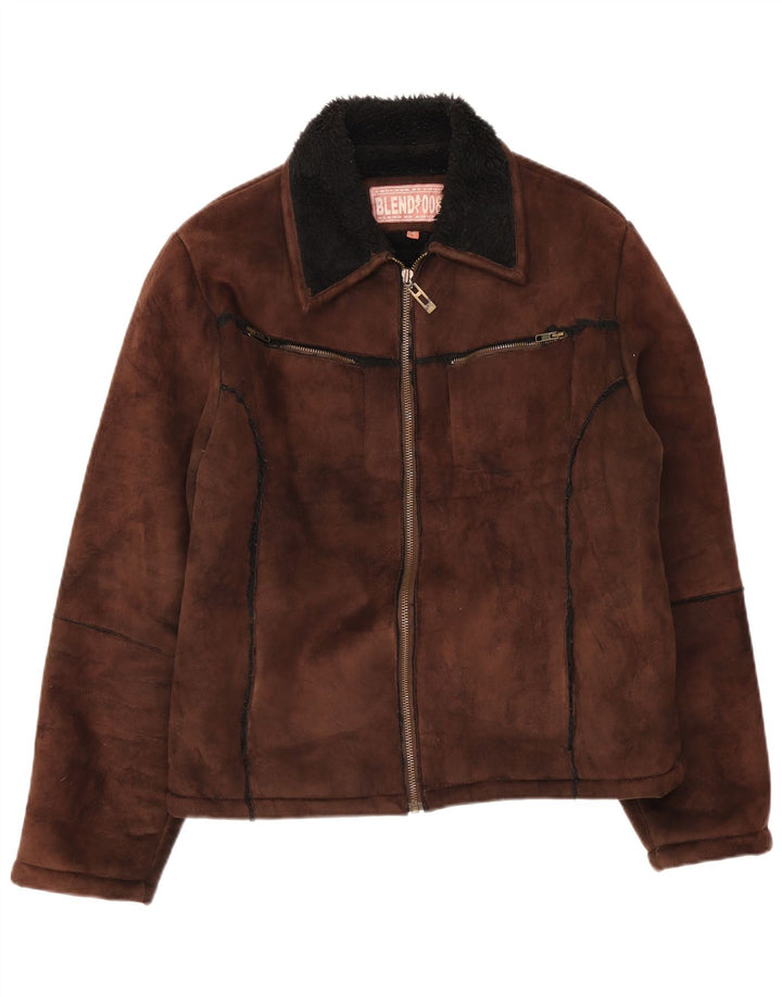 Blend Of America Herre Sherpa Jacket UK 40 Large Brown Polyester