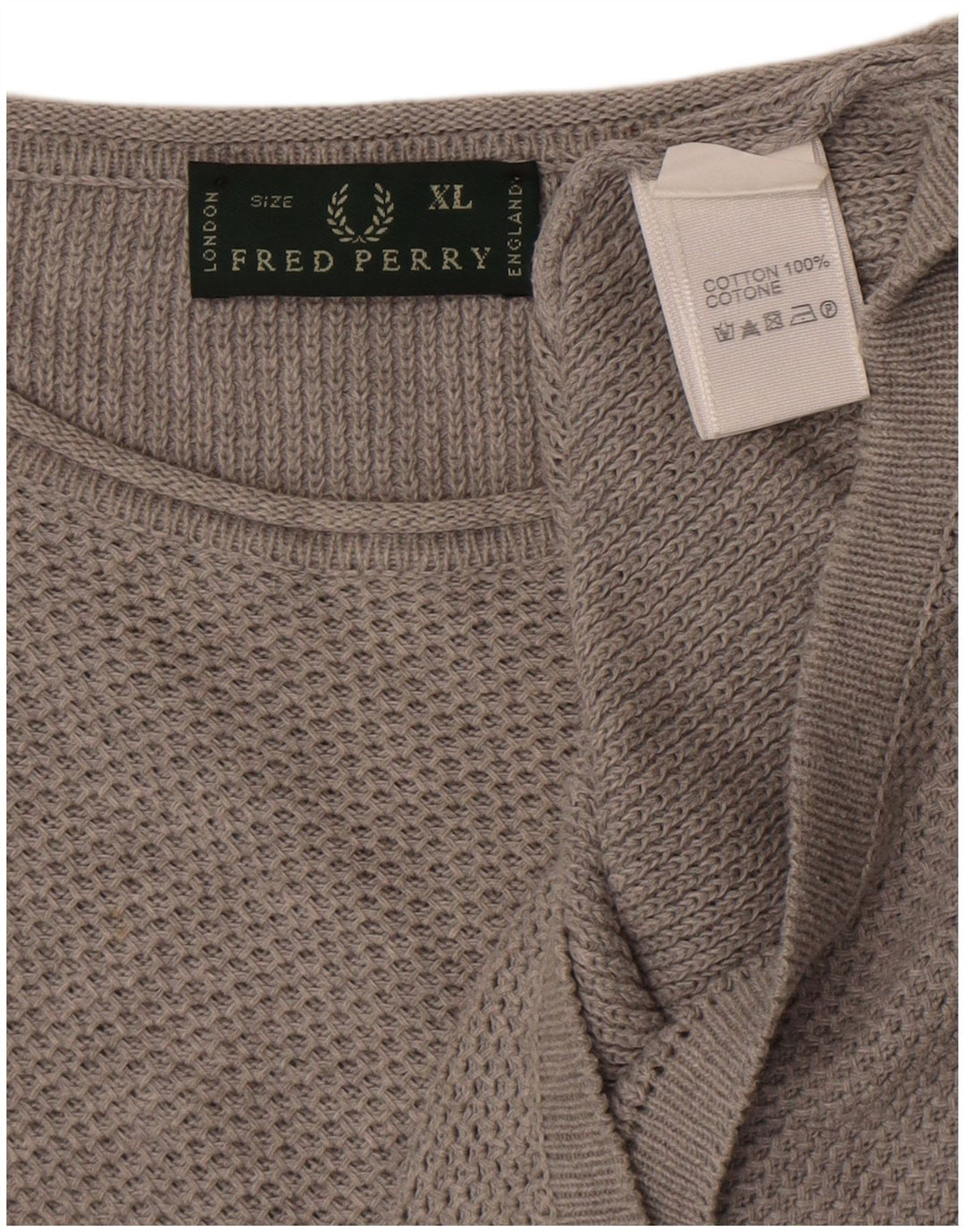 Fred Perry Herre Boat Neck Jumper Sweater XL Grå Bomuld