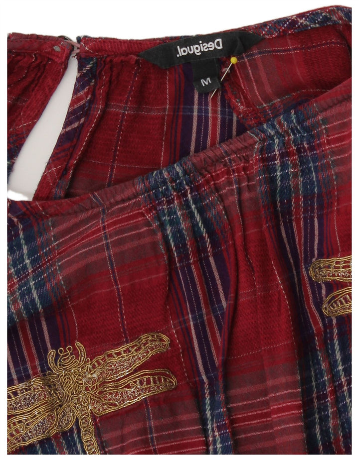 Desigual Damebluse Top UK 16 Stor rød ternet