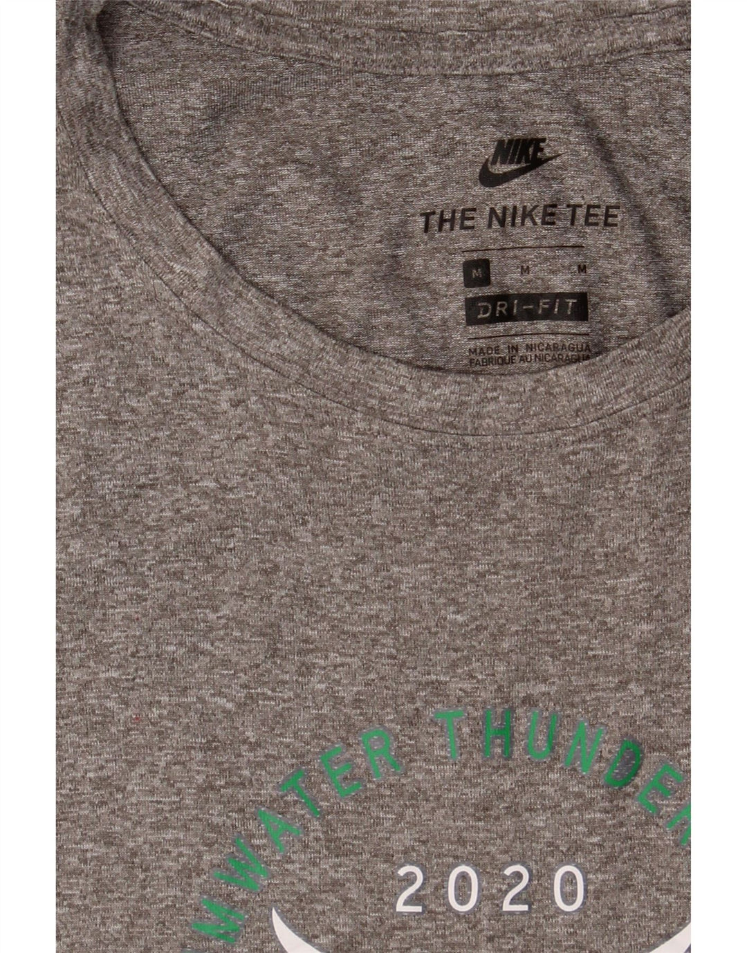 NIKE Womens Graphic T-Shirt Top UK 12 Medium Grey Polyester Vintage Nike and Second-Hand Nike from Messina Hembry 
