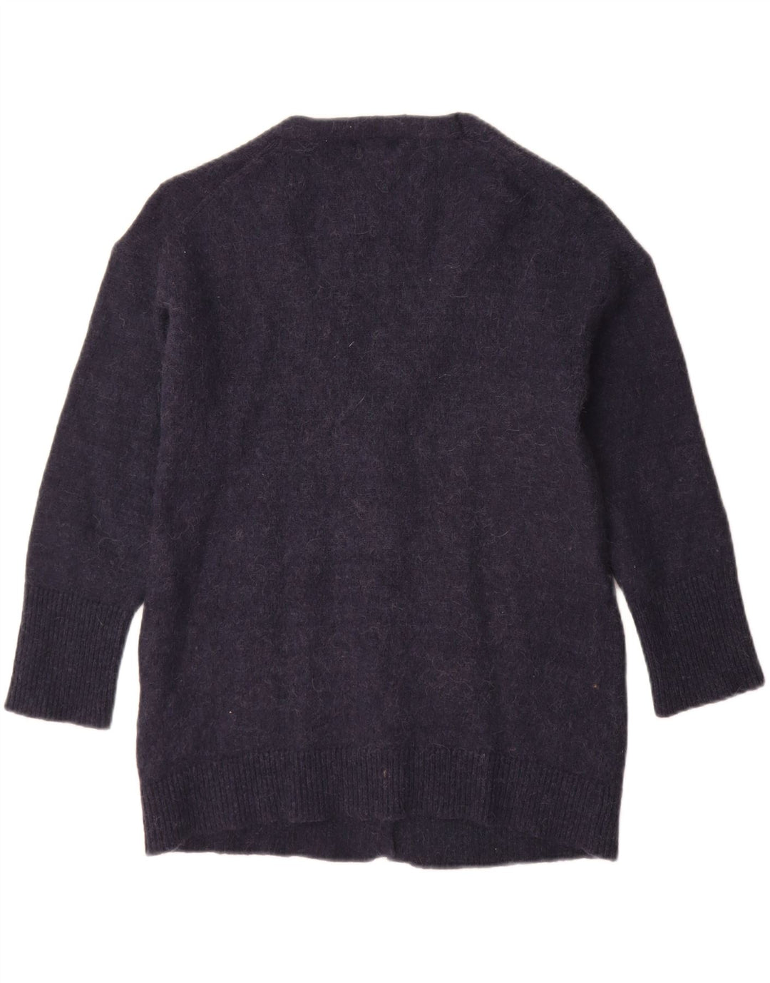 Massimo Dutti Dame Cardigan Sweater UK 10 Small Navy Blue Polyamide