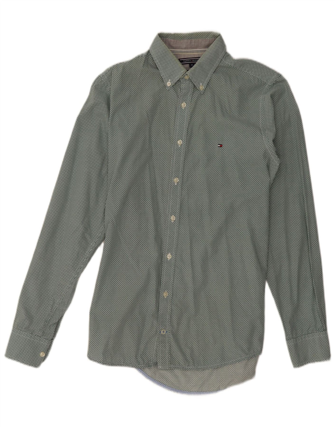 Tommy Hilfiger Herre Slim Fit skjorte Medium Grøn plettet