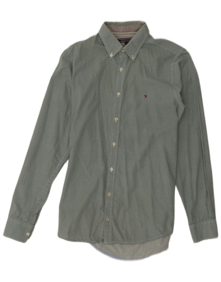 Tommy Hilfiger Herre Slim Fit skjorte Medium Grøn plettet