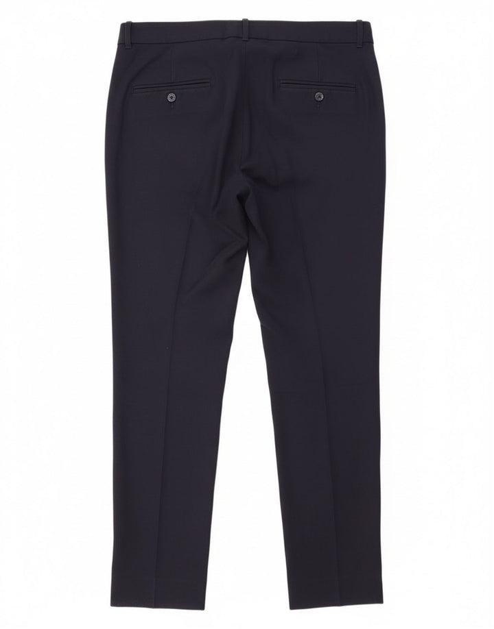 Zara Dame Slim Suit Bukser Large W33 L30 Navy Blue