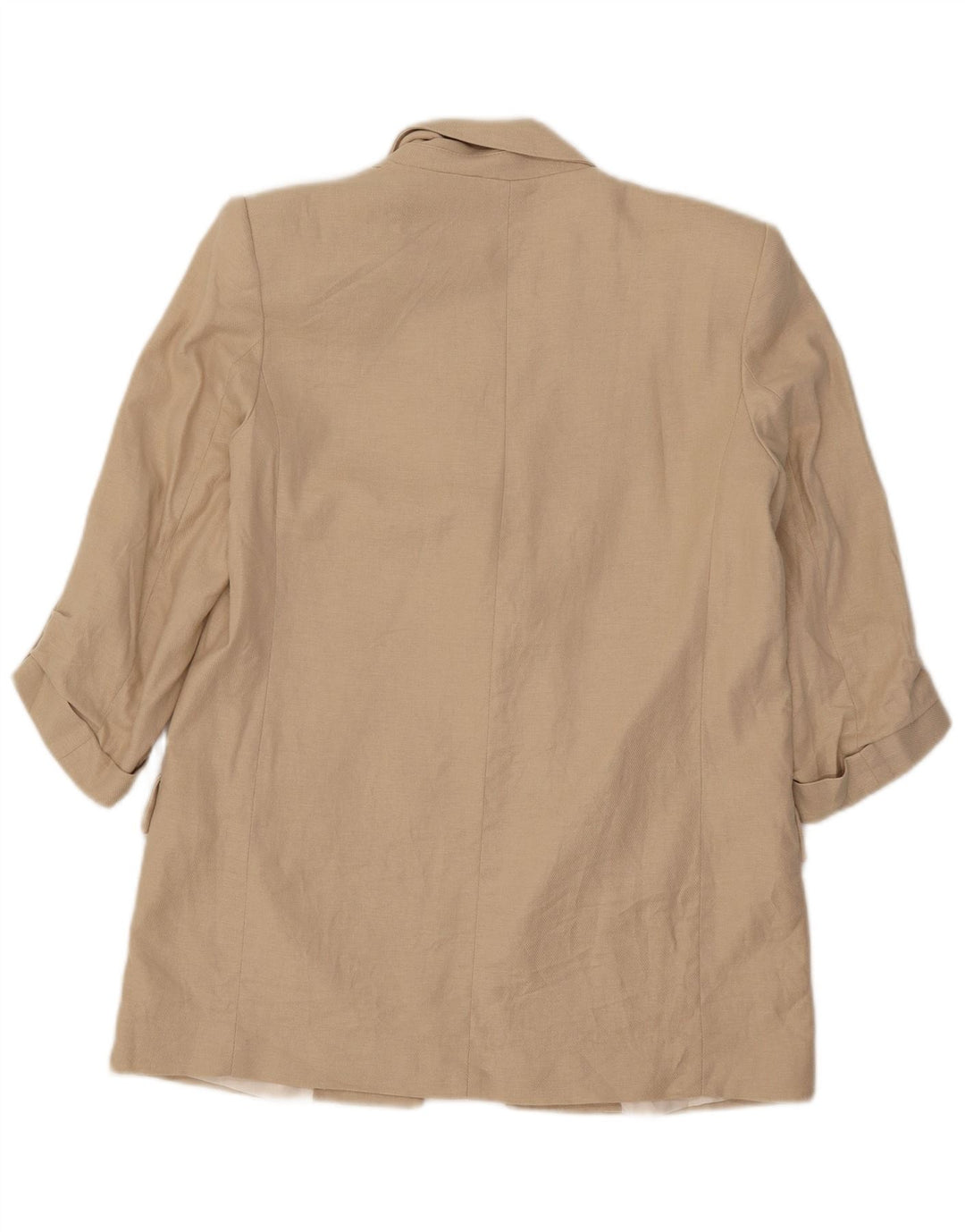 Zara Dame 3/4 ærmet åben blazerjakke UK 12 Medium Beige