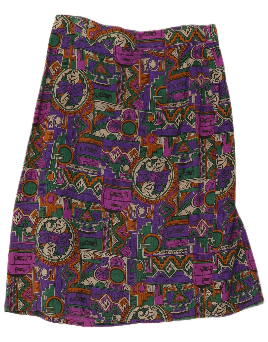 Vintage kvindeomslagsnederdel W28 Medium flerfarvet geometrisk