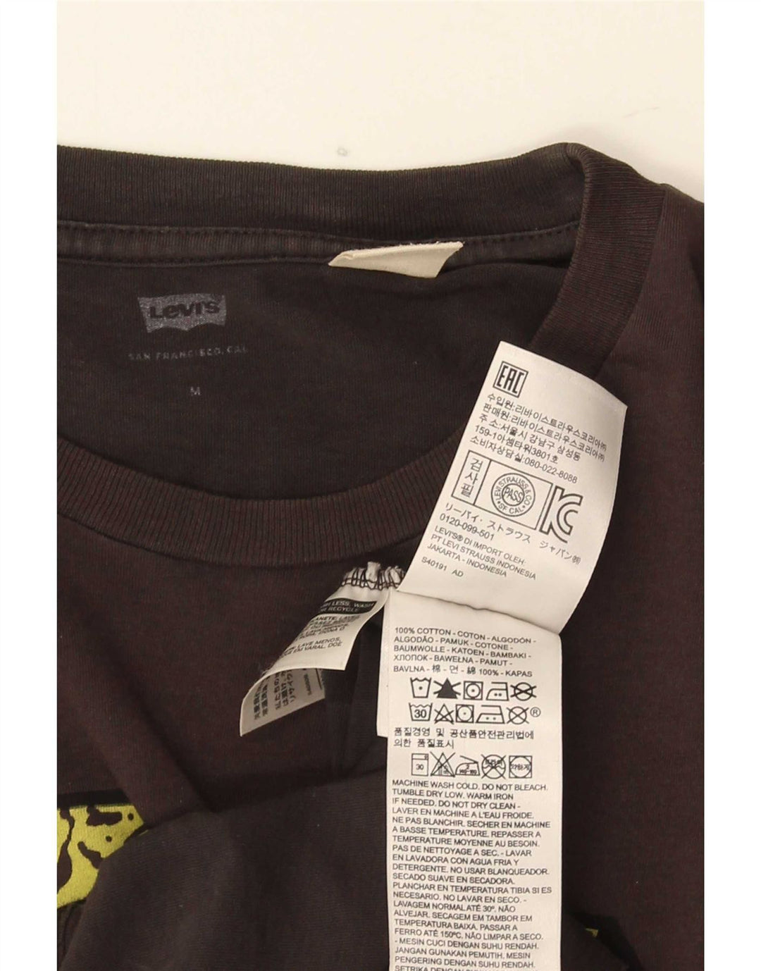 Levi's Herre grafisk T-shirt top mellemgrå bomuld