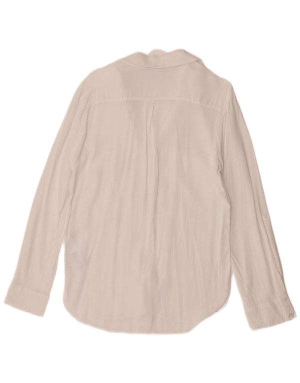 Zara skjortebluse til kvinder UK 12 Medium White Viscose