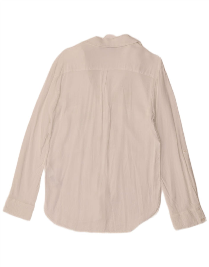 Zara skjortebluse til kvinder UK 12 Medium White Viscose