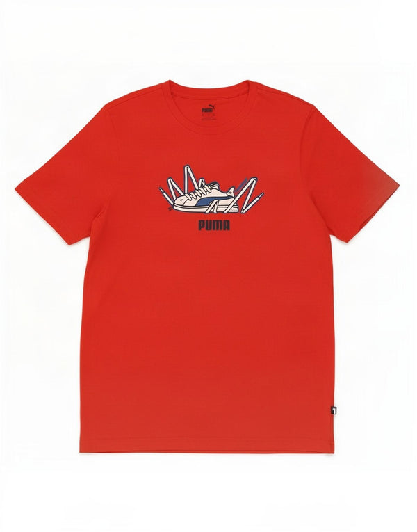 Puma Herre grafisk T-shirt Top Medium Rød Bomuld