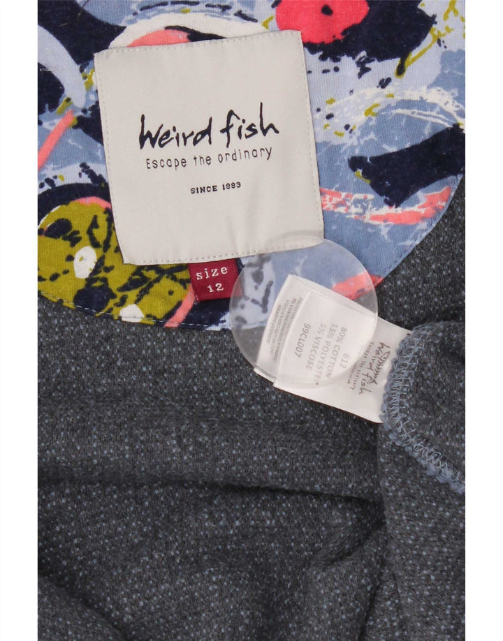 Weird Fish Dame Hættetrøje Sweater UK 12 Medium Blue Cotton
