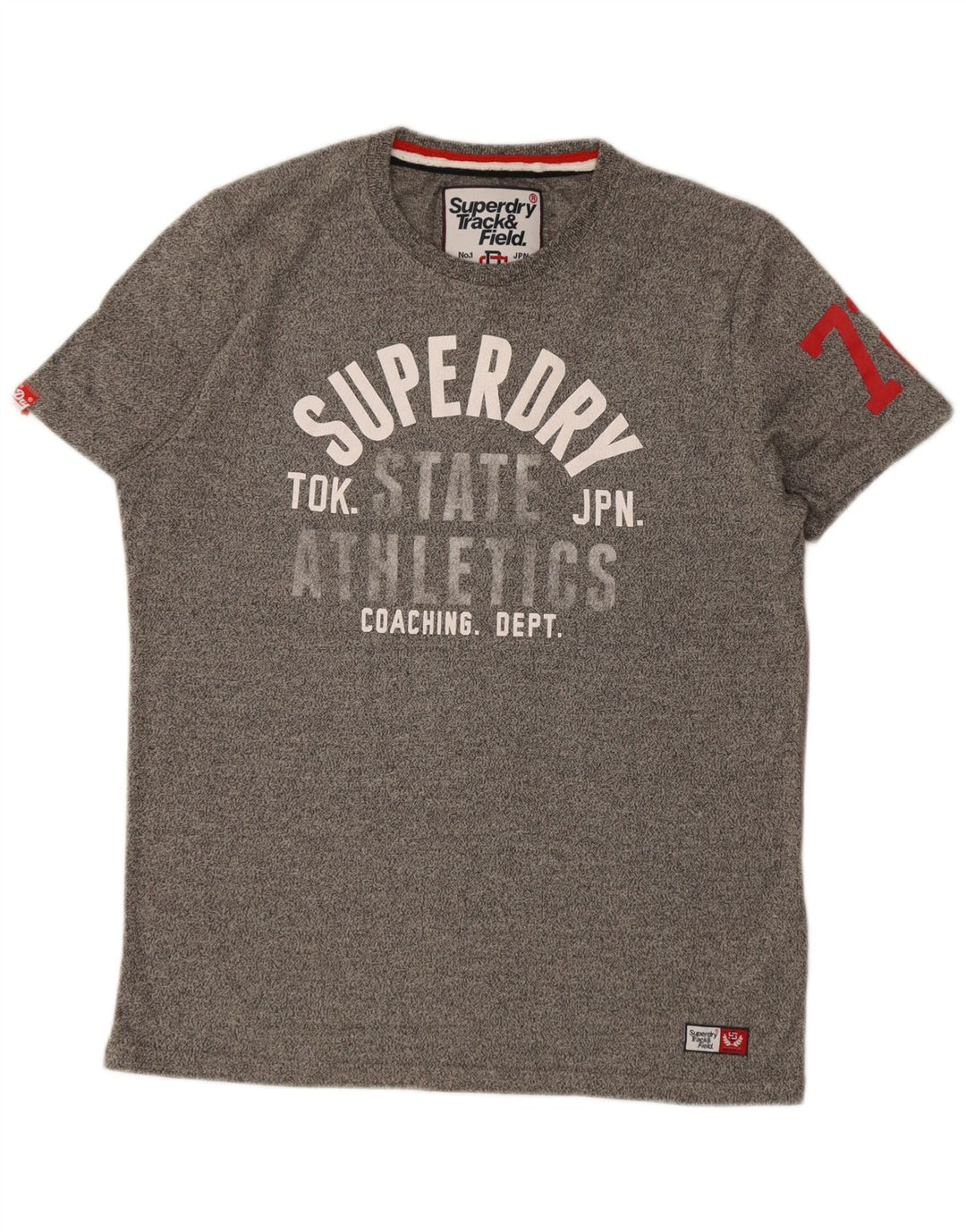 Superdry Grafisk T-shirt top til mænd, stor grå flækket bomuld
