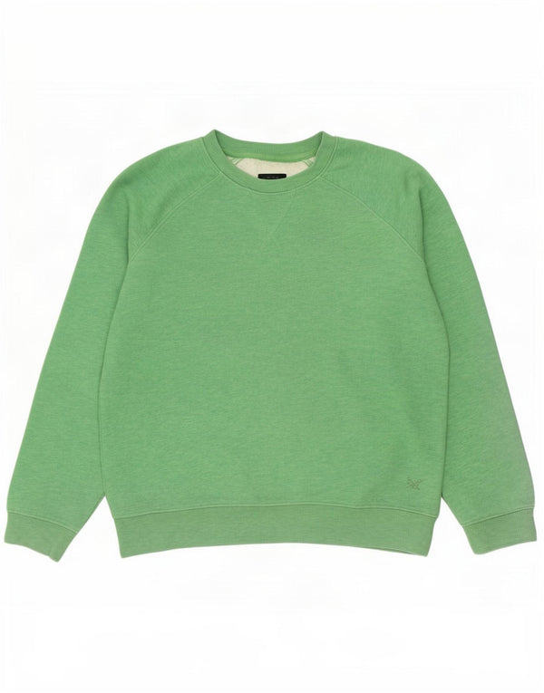 Crew Clothing Dame Oversized Sweatshirt Jumper UK 10 Lille grøn bomuld