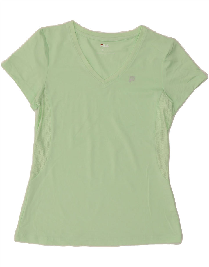 FILA Womens T-Shirt Top UK 12 Medium Green Polyester Vintage Fila and Second-Hand Fila from Messina Hembry 
