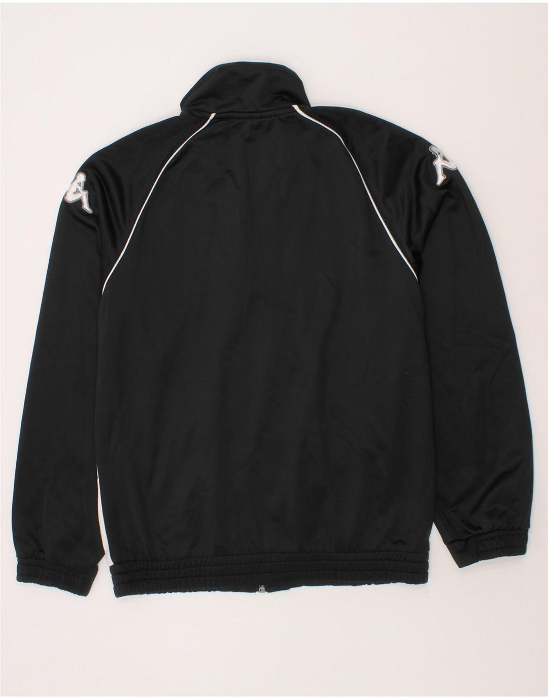 KAPPA Boys Graphic Tracksuit Top Jacket 9-10 Years Black Colourblock Vintage Kappa and Second-Hand Kappa from Messina Hembry 