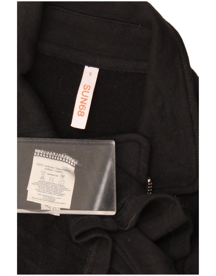 SUN68 Dame Cardigan Sweater UK 10 Small Black Bomuld