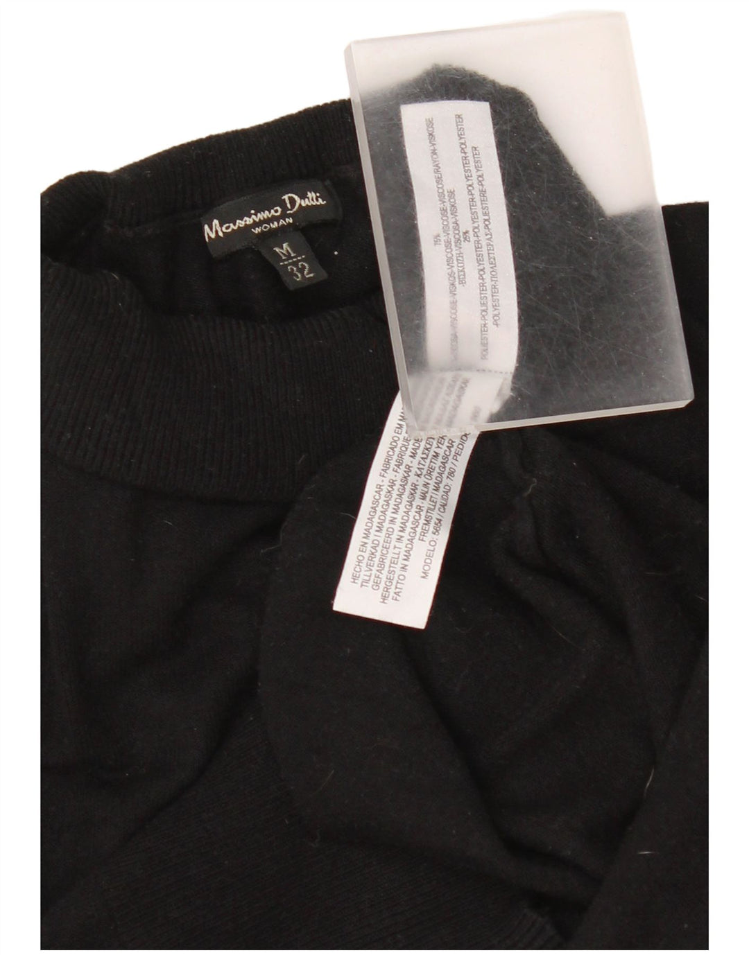Massimo Dutti Dame Roll Neck Jumper Sweater UK 12 Medium Black
