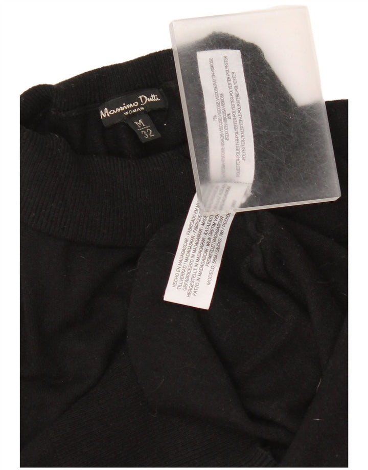 Massimo Dutti Dame Roll Neck Jumper Sweater UK 12 Medium Black