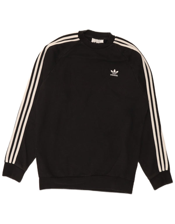 Adidas Mens Regular Fit Sweatshirt Jumper Small Black Cotton Sports
